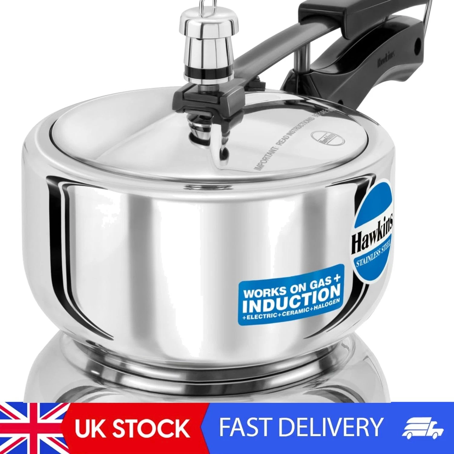 Durable 2L Stainless Steel Pressure Cooker - Perfect for Induction & Gas Cooking
