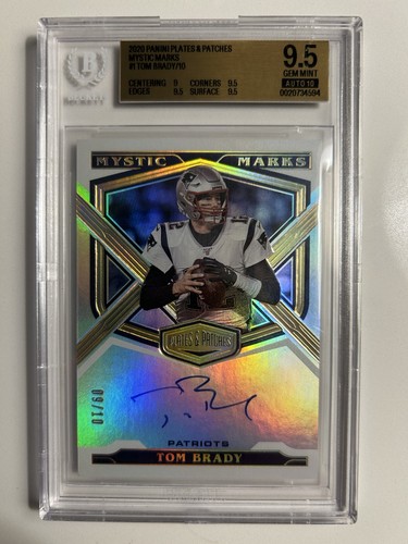 2020 Panini Plates & Patches Mystic Marks Tom Brady Auto #/10 BGS 9.5/10 POP 1