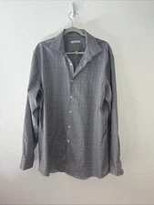 perry ellis mens button down shirt XL 17.5 36/37