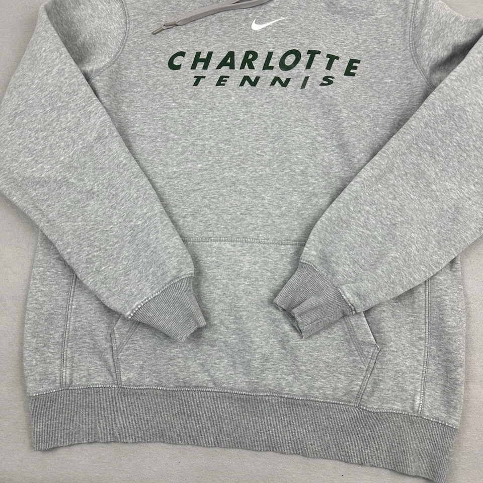 Charlotte 49ers Sudadera con Capucha Hombres XL Gris Nike Center Swoosh Tenis Pullover Sudadera Foto 3 de 4