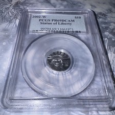 2002 W $10 PROOF Platinum Eagle 1/10 oz PR69 PCGS On The Rise Back Up 3759.90 per troy oz