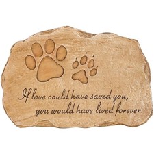 Touching Pet Memorial Stone - 12-Inch Outdoor Tribute with Paw Print Design