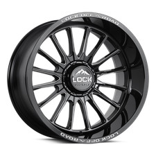 20 Lock Extreme Striker Gloss Black Milled 20x9 Wheel 6x135 6x5.5 1mm Truck Rim