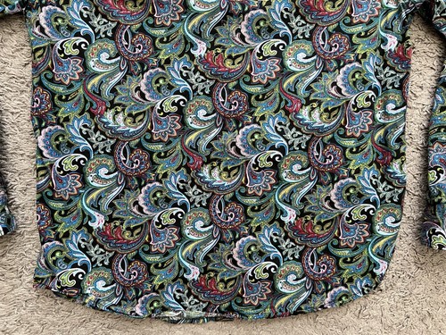 TUNEVUSE BUTTON DOWN SHIRT REGULAR FIT PAISLEY COLORFUL Men's Size Small - Picture 19 of 20