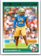 #388 Grayson Murphy RC 2024 Score Football Base