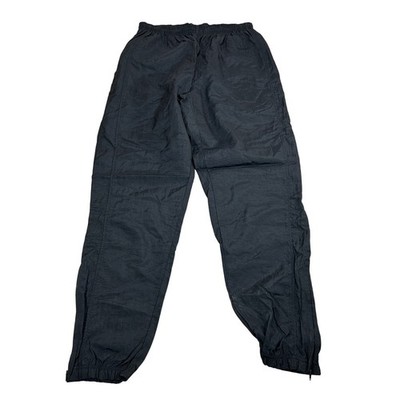 Reebok Vintage 90s Mens Medium Black Nylon Track Pants Windbreaker Ankle Zip