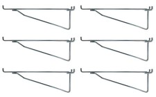  6 Pack Metal 10 Inch Mega Shelf Bracket Garage Hanger for 1/8"  1/4" Pegboard