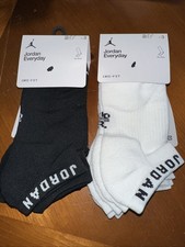 Lot Of 2 Jordan Men's Everyday Max Black /White No-Show Socks Size Medium Dx9656