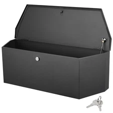 Trailer Tongue Box Carbon Steel Tool Chest Lockable Storage RV Truck