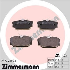 ZIMMERMANN Bremsbelagsatz Scheibenbremse 23224.165.1 für VW T4 TRANSPORTER Bus