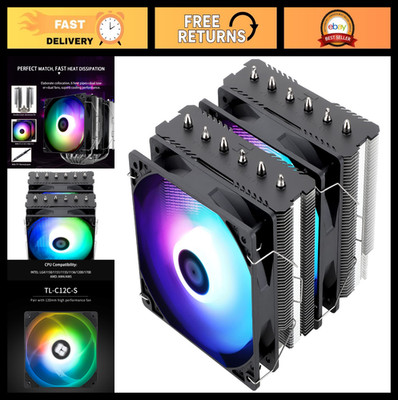 High-Performance CPU Air Cooler, 6 Heat Pipes, Dual PWM Fans, ARGB, AMD/Intel Co