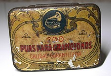 Boîte Pub Aiguilles Gramophone Espagne 1910 Phono Needles Tin Nadeldose A51