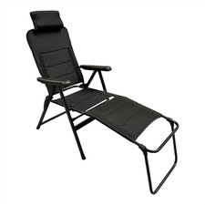 Caravan Garden Camping Chair Padded Mesh Multi Position with Matching Footrest