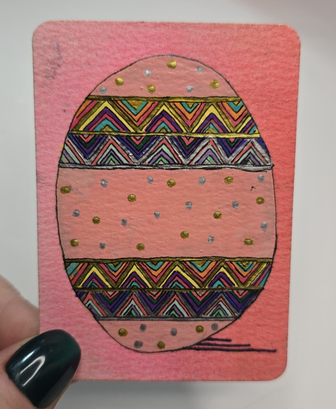 ACEO Original Painting, "Little", Easter Egg, 2/5, by Briana Mullins