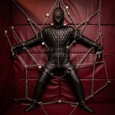 Leather BDSM Restraint Cuffs Set Neck Arm Wrist Waist Thigh Ankle
