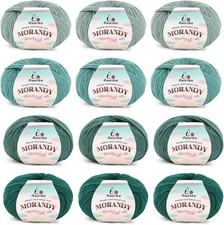 Aeelike Schurwolle (Merino) Wolle zum Häkeln, Stricken, 12 Wollknäuel, Weiche