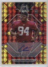 2023 Mosaic Rookies Choice Fusion Red & Yellow Prizm Calijah Kancey Auto n0c