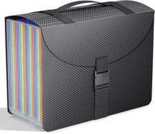 Expanding File Folders with Handle,25 Pockets Accordion File Organizer Expandabl