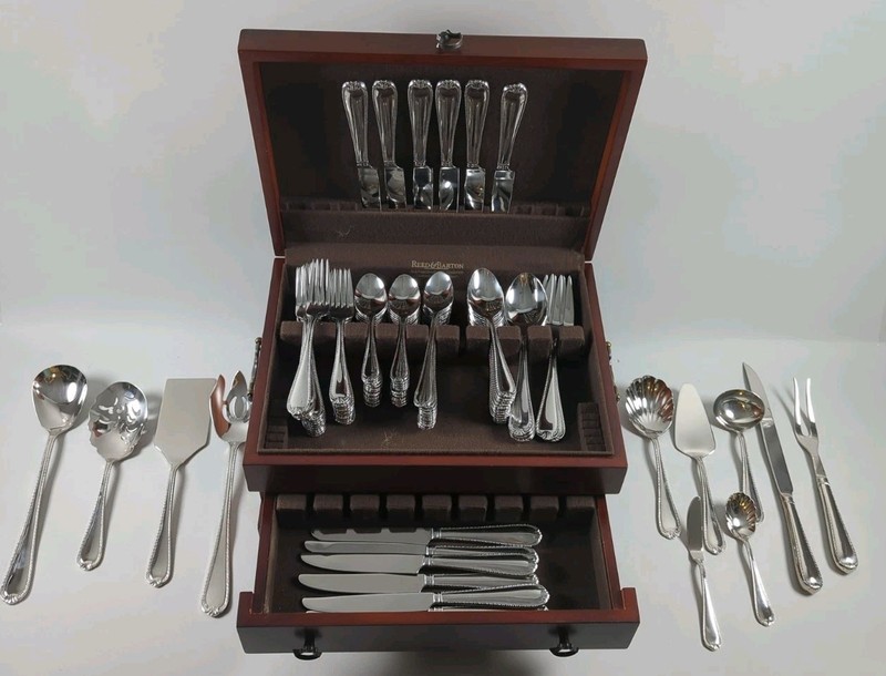 101pc Reed & Barton Domain Stainless Steel Flatware Set Svc/12 Serving Pieces