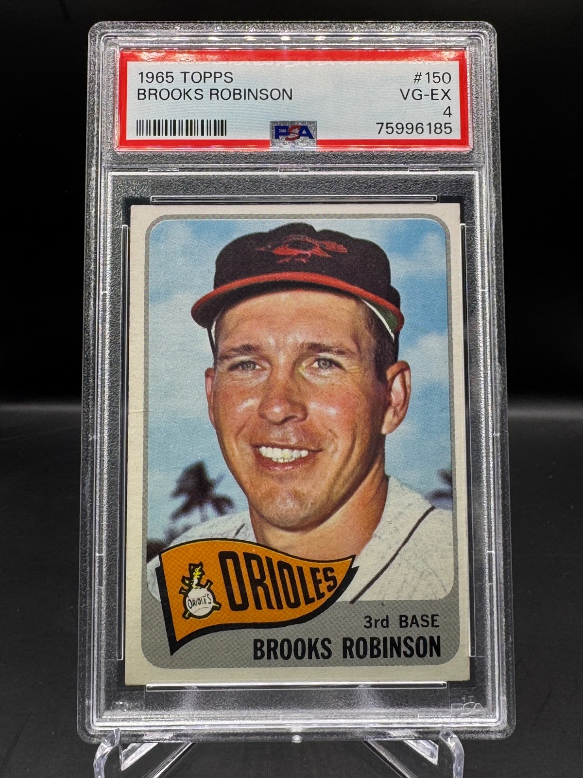 1965 TOPPS!  BROOKS ROBINSON!  BALTIMORE ORIOLES!  #150  PSA 4!  VG-EX!