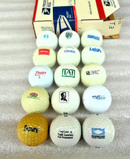 VINTAGE LOGO GOLF BALLS VARIOUS YEARS AND ADS 15 BALLS START - A COLLECTION T-3