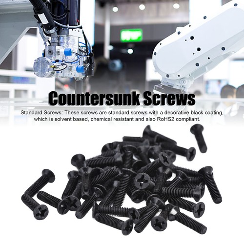 (M3*10)50Pcs Countersunk Cross Screws DIN 965 Black Galvanized Machine Screw - Picture 23 of 23