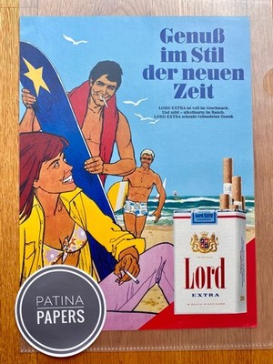 1970 Lord Extra Strand Surfer Neue Zeit 70s Vintage Ad Retro Werbung Reklame