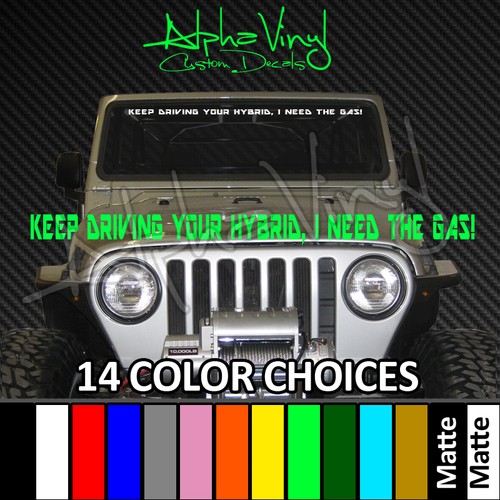 Funny Hybrid Windshield Banner Decal 14 colors Fit Jeep Wrangler TJ JK