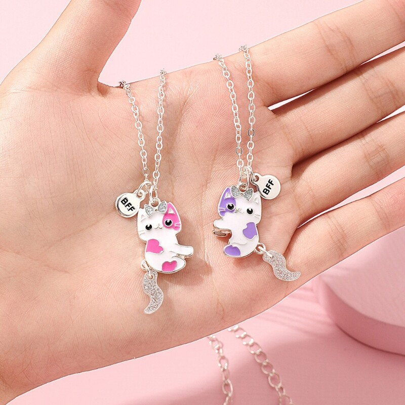 Puzzle Match Necklace Set For Couples - Stainless Steel Best Friend Necklaces, Valentine's Gift For Him & Her - View #9