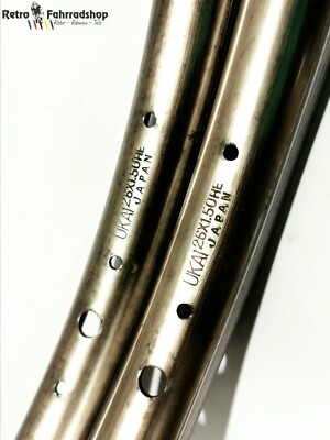UKAI 26x1,50 HE 36h MTB Felgen Platinfinish RAR Japan BJ 1989 550g Retro Vintage