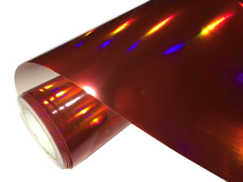 15,79€/m² Laser Chrom Autofolie Rot Hologram Designfolie 200x152cm Luftkanäle - Afbeelding 1 van 4