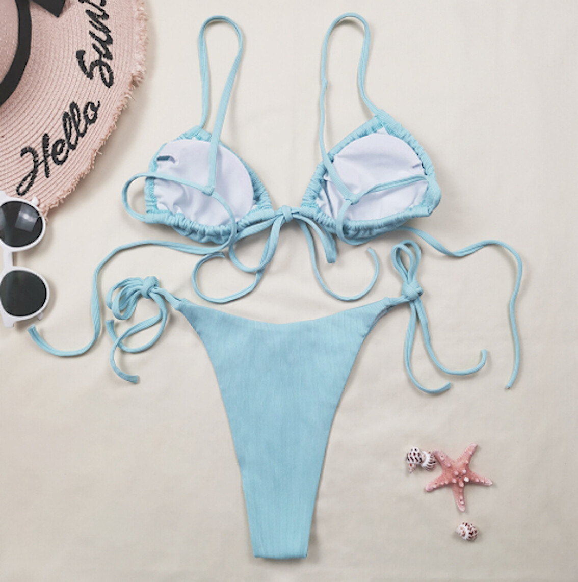 Image 7 - Bikini Femme 2 Pièces Taille Haute Brésilien Mer Femme Maillot de Bain 550158