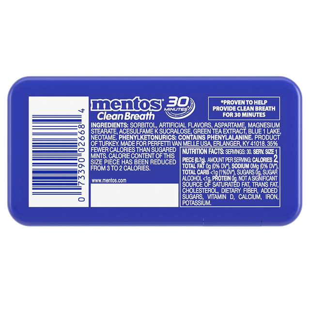 mentos clean breath hard mints sugar free candy