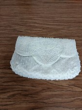 Beaded Ivory Satin Clutch