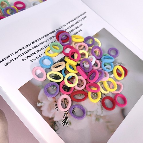 400 Pcs Multicolor Baby Hair Ties Seamless Cotton Toddler Hair Ties for Girls - Picture 3 of 8