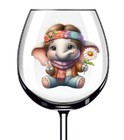 12x Hippie Elephant Flower Wine Glass Bottle Tumbler Van Vinyl Sticker Decals