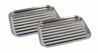 2X Edelstahl Grillschale 35X24Cm Bbq GrillzubehöR Pfanne GemüSeschale Grillkorb