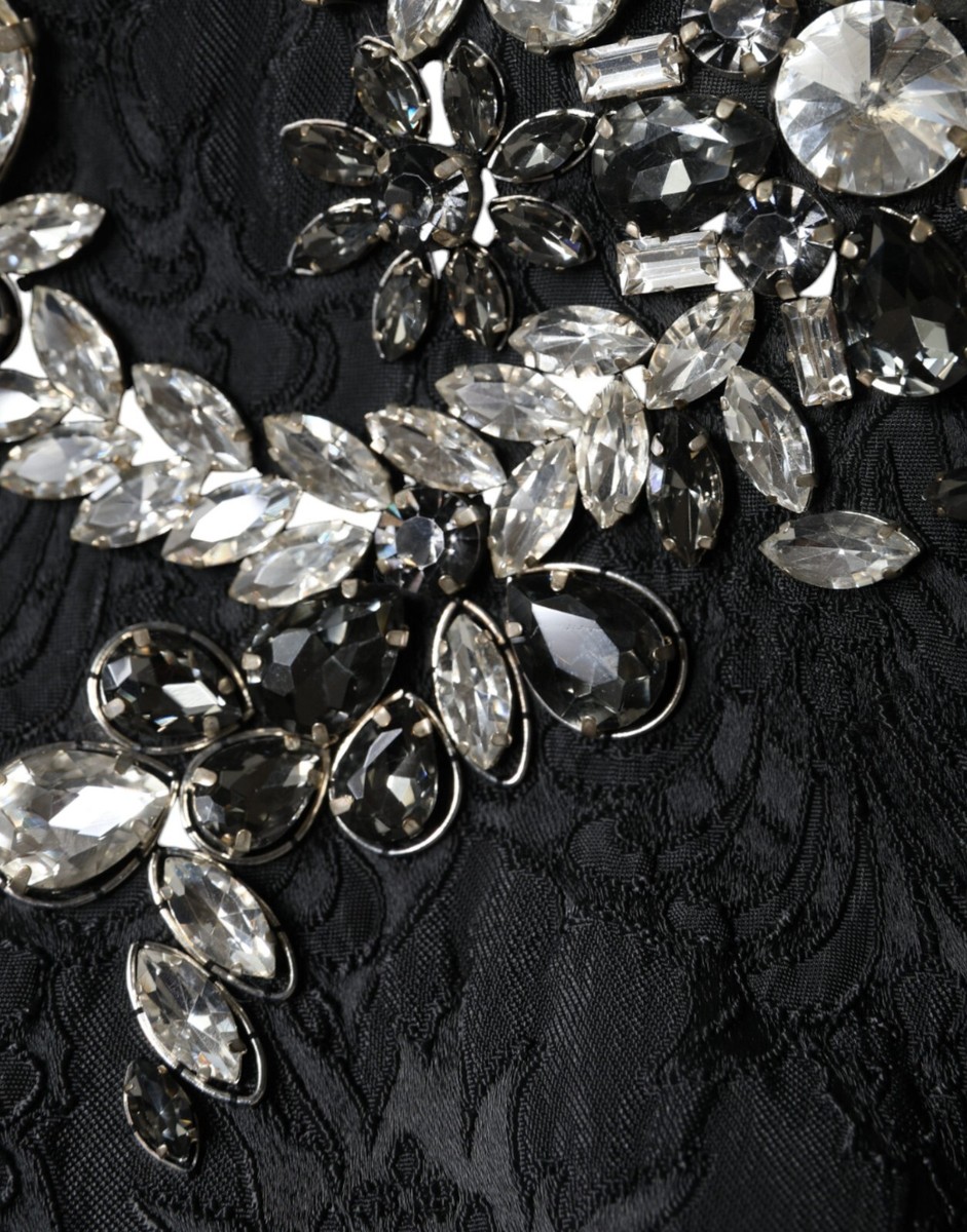 【VIP価格】DOLCE & GABBANA Black Crystal Blazer Dolce&Gabbana $4495 New Black Rhinestone and Crystal Lapel