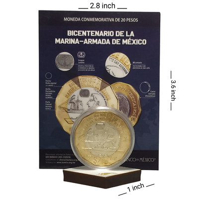 $20 Pesos Bicentenario de la Marina de Mexico con base y mini cartel