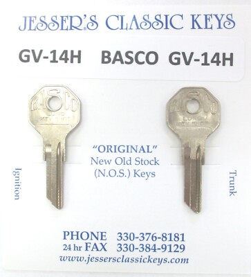 Vintage BASCO GV-14 Pair Original Hex Headed NOS Keys 1920s 1930s 1940s ...