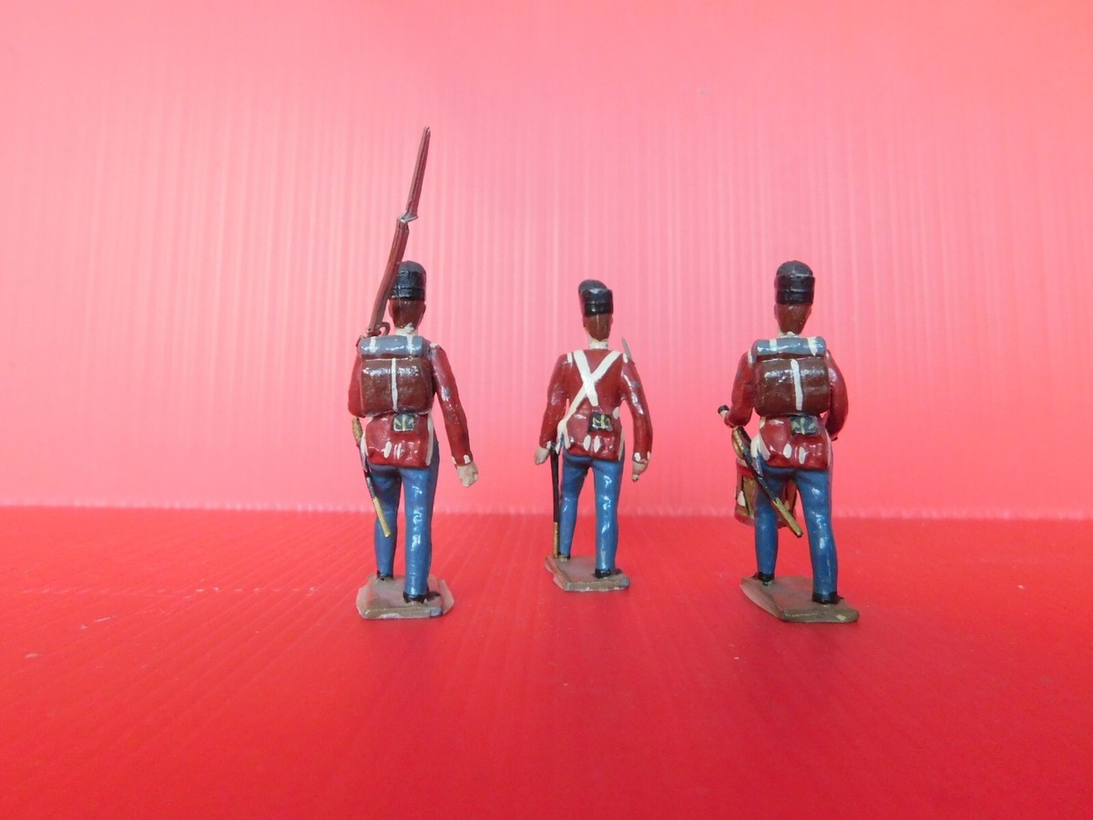 4 Soldats Grenadiers Anglais CBG Mignot – 1er Empire – Figurines Plomb Peintes 1/32 – Vintage France