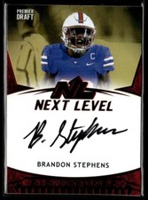 2021 SAGE Premier Draft Next Level Signatures Red Brandon Stephens Rookie Auto