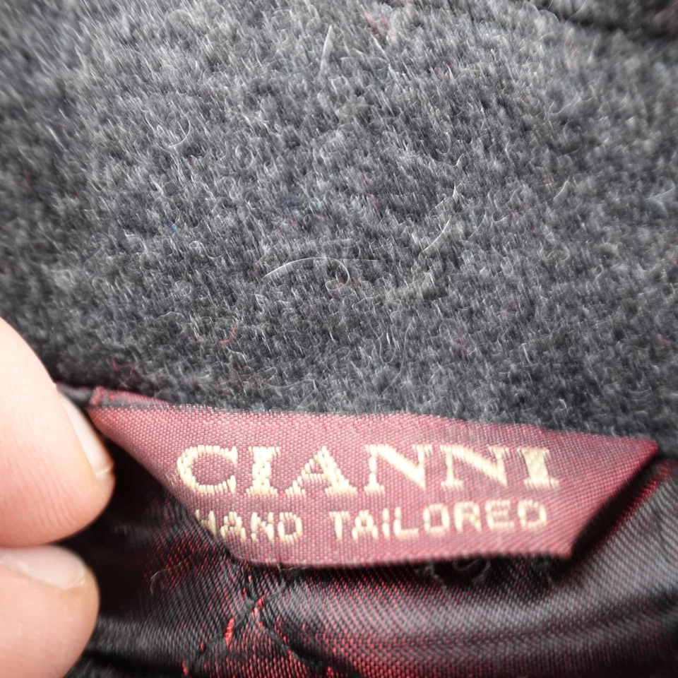 Chaqueta Cianni Cellini Para Hombres L Gris Larga Mezcla de Lana Parka Trench Pea Abrigo Abrigo Abrigo Foto 3 de 4
