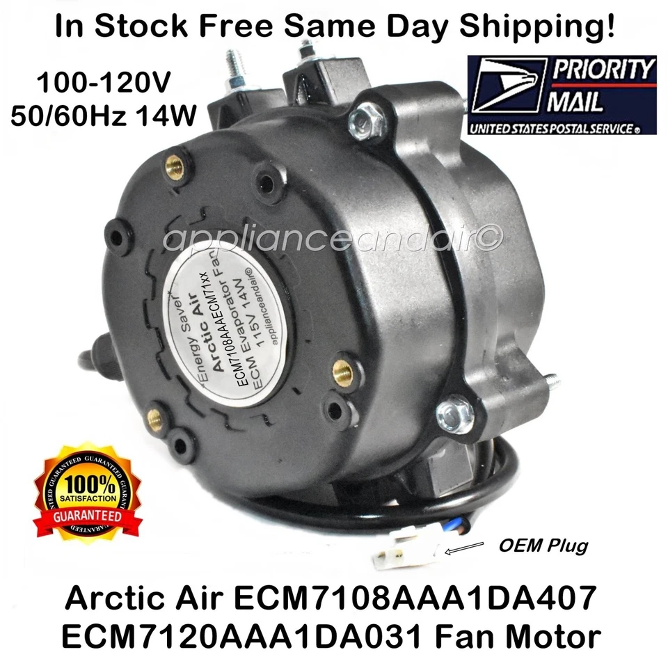 Motor Ventilador Arctic Air ECM7108AAA1DA407, ECM7120AAA1DA031, ¡Envío USPS GRATIS Hoy! Foto 3 de 4