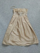 D61 WOMANS NICHOLAS MILLINGTON DESIGNER GOLD EMBELISHED PARTY DRESS UK 10 