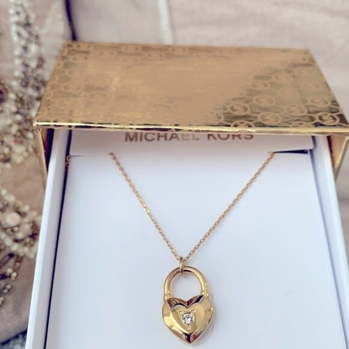 michael kors heart lock necklace