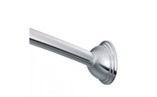 MOEN 60 in. Curved Shower Rod with Pivoting Flanges in Chrome