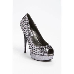 steve madden silver glitter heels
