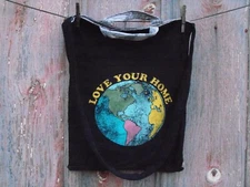 Love Your Home Earth Recycled t-shirt Tote Bag Grocery Shopping Holiday Gift