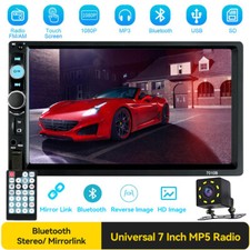7" Double 2 DIN Car MP5 Player Bluetooth Touch Screen Stereo Radio With Camera